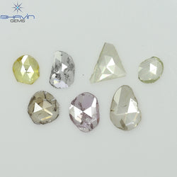 0.97 CT/7 Pcs Rosecut Polki Shape Natural Diamond  Fancy Color  I1 Clarity (6.01 MM)