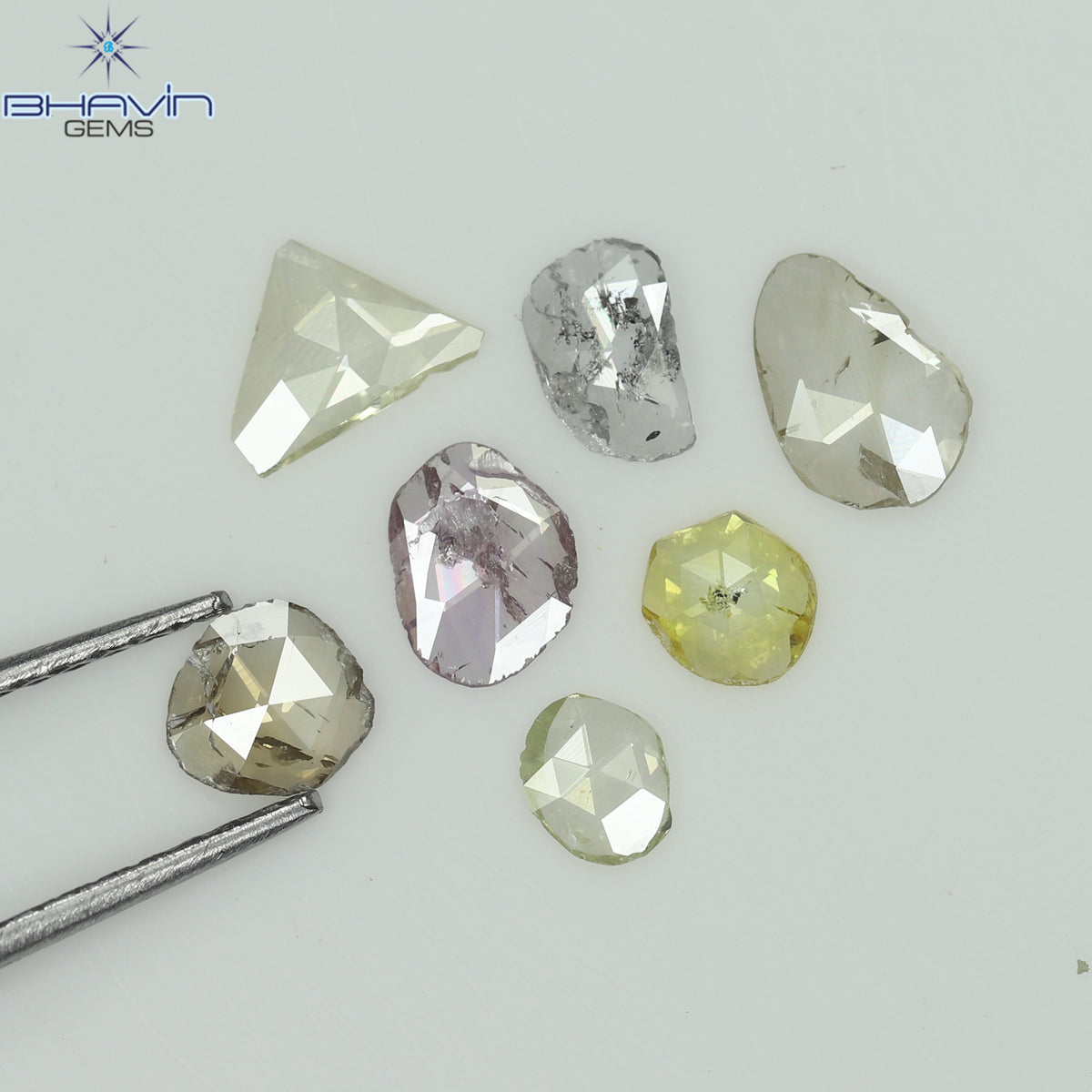 0.97 CT (7 Pcs) Rosecut Polki Natural Diamond Fancy Color Clarity I1 (6.01 MM)
