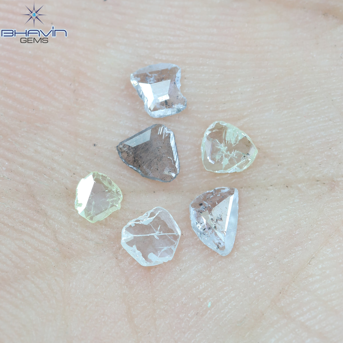 0.41 CT (6 Pcs) Rosecut Polki Natural Diamond White Color Clarity I3 (3.65 MM)