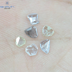 0.41 CT/6 Pcs Rosecut Polki Shape Natural Diamond  White Color I3 Clarity (3.65 MM)