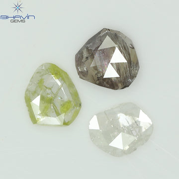 1.02 CT (3 Pcs) Rosecut Polki Natural Diamond Fancy Color Clarity I3 (5.69 MM)