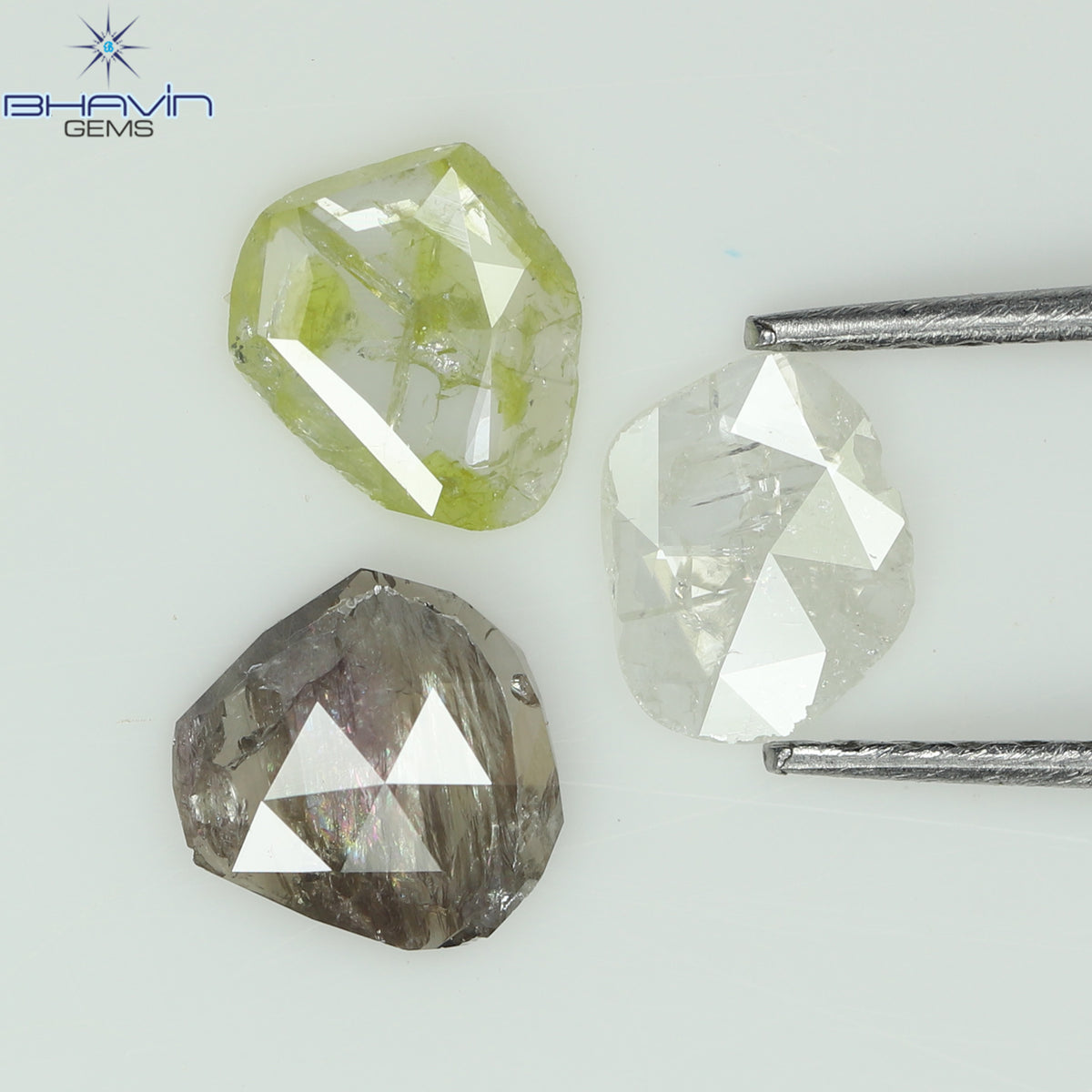 1.02 CT (3 Pcs) Rosecut Polki Natural Diamond Fancy Color Clarity I3 (5.69 MM)