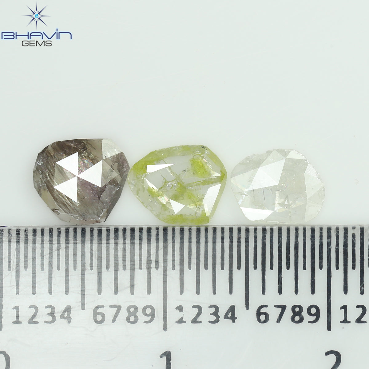1.02 CT (3 Pcs) Rosecut Polki Natural Diamond Fancy Color Clarity I3 (5.69 MM)
