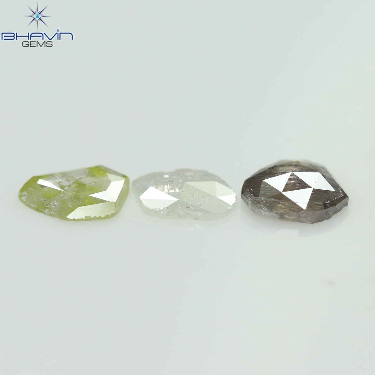 1.02 CT (3 Pcs) Rosecut Polki Natural Diamond Fancy Color Clarity I3 (5.69 MM)