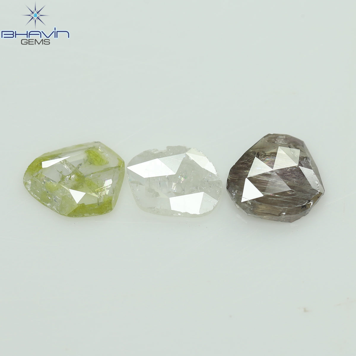 1.02 CT (3 Pcs) Rosecut Polki Natural Diamond Fancy Color Clarity I3 (5.69 MM)