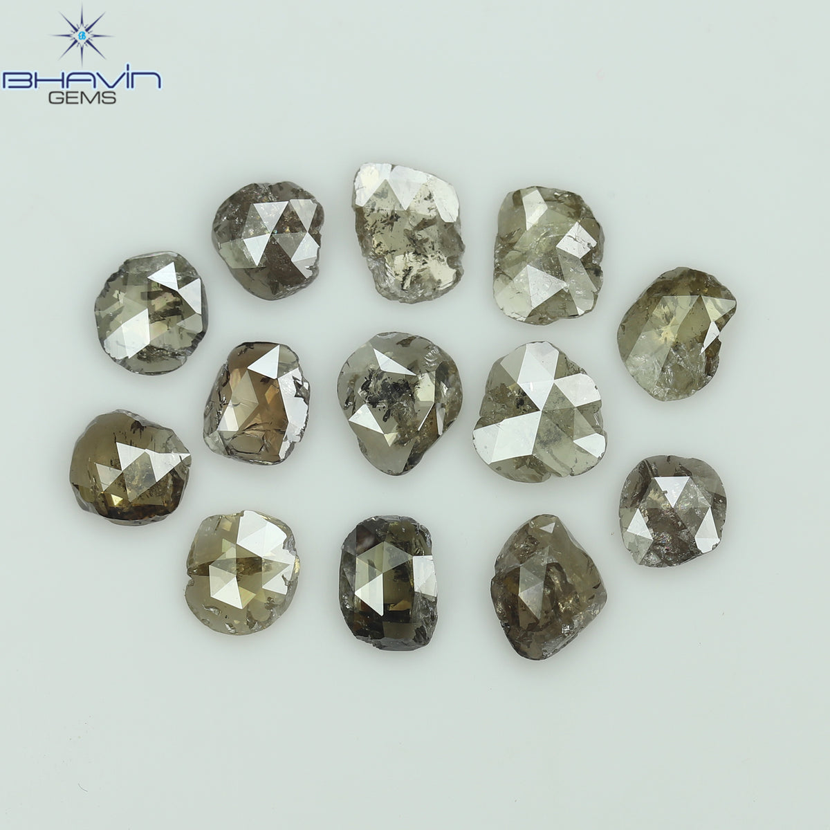 3.56 CT (13 Pcs) Rosecut Polki Natural Diamond Brown Color Clarity I3 (5.75 MM)