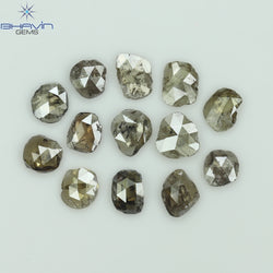 3.56 CT/13 Pcs Rosecut Polki Shape Natural Diamond  Brown Color  I3 Clarity (5.75 MM)
