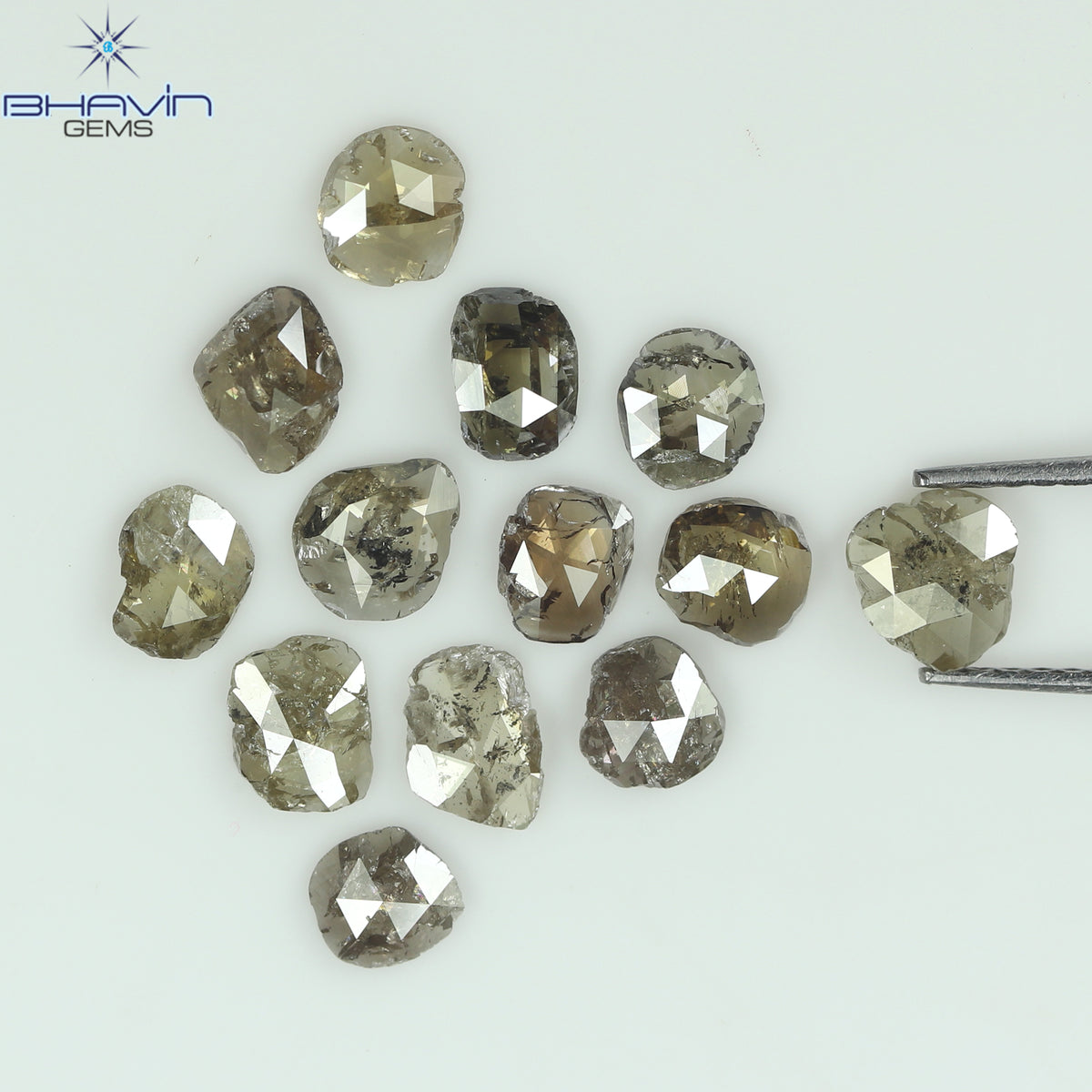 3.56 CT (13 Pcs) Rosecut Polki Natural Diamond Brown Color Clarity I3 (5.75 MM)