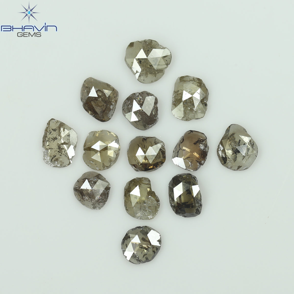 3.56 CT (13 Pcs) Rosecut Polki Natural Diamond Brown Color Clarity I3 (5.75 MM)