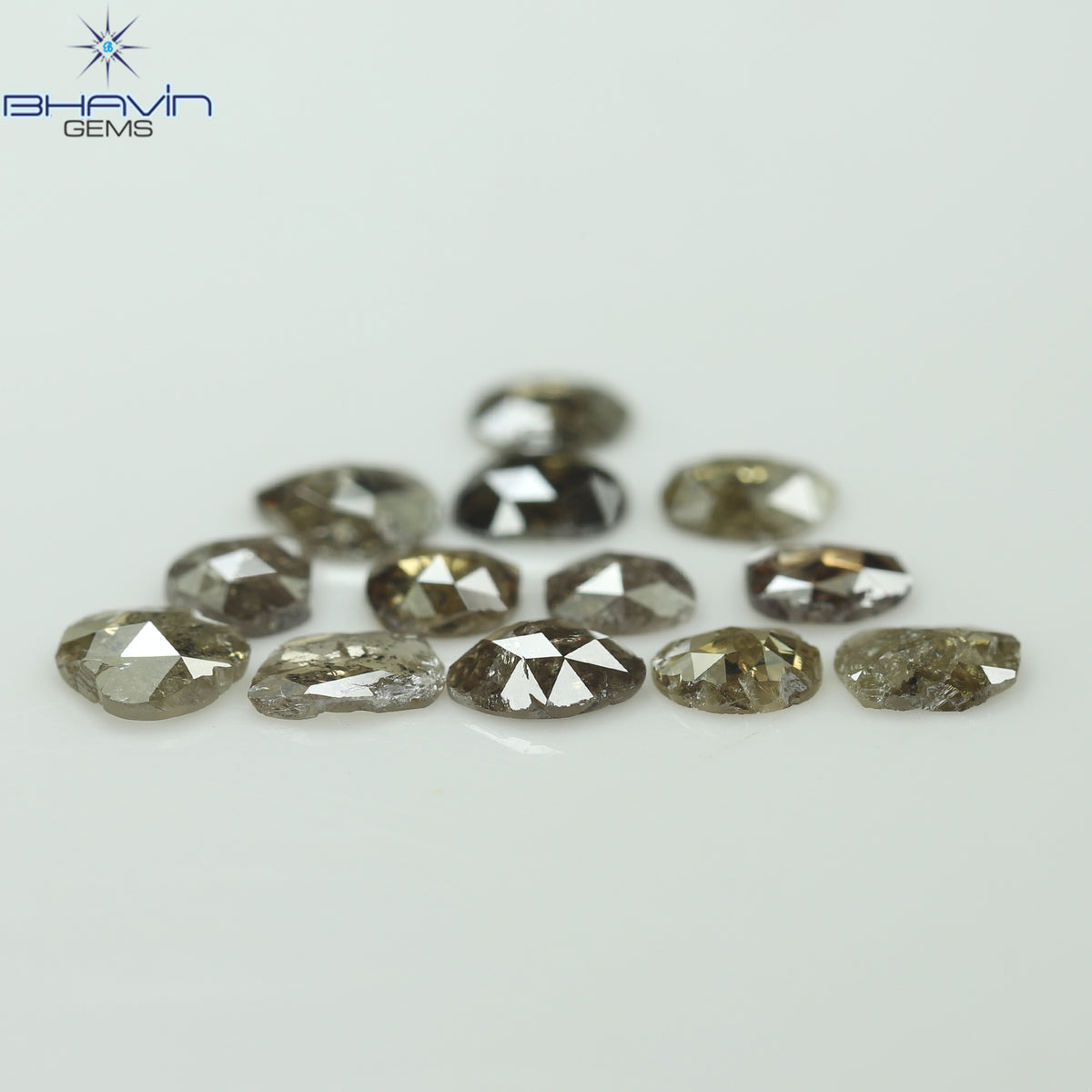 3.56 CT (13 Pcs) Rosecut Polki Natural Diamond Brown Color Clarity I3 (5.75 MM)