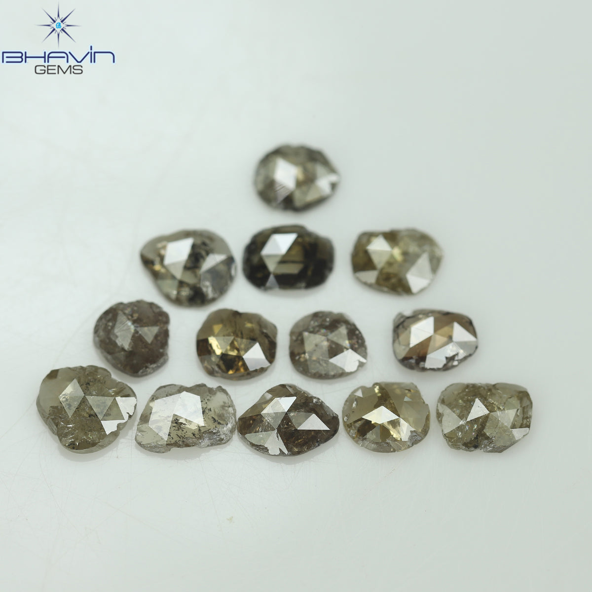 3.56 CT (13 Pcs) Rosecut Polki Natural Diamond Brown Color Clarity I3 (5.75 MM)