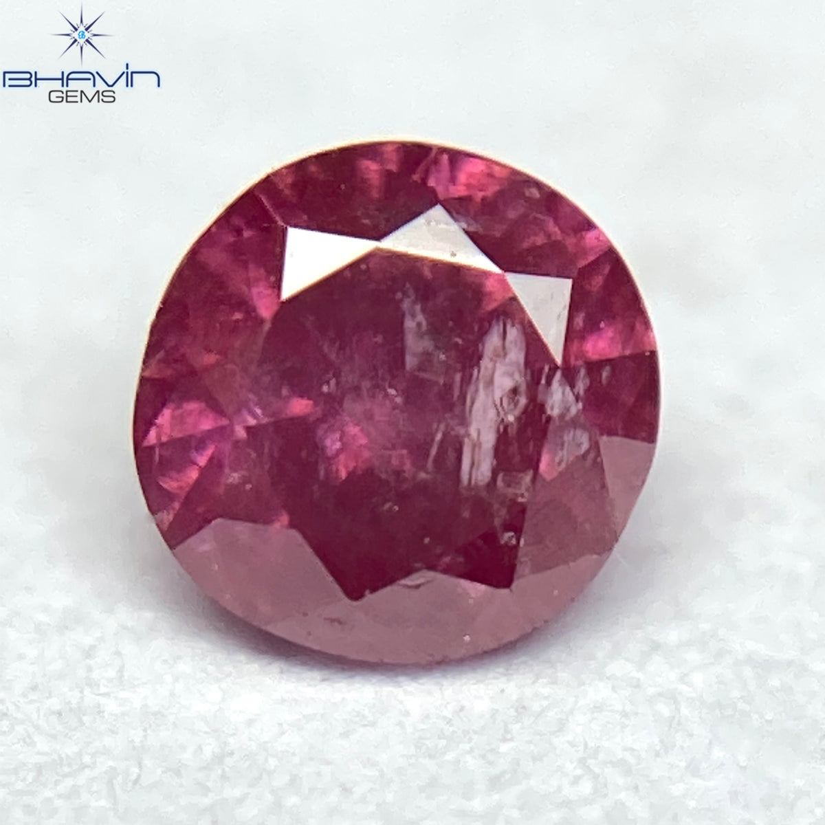 0.06 CT Natural Round Diamond Enhanced Pink Color Clarity I3 (2.36 MM)