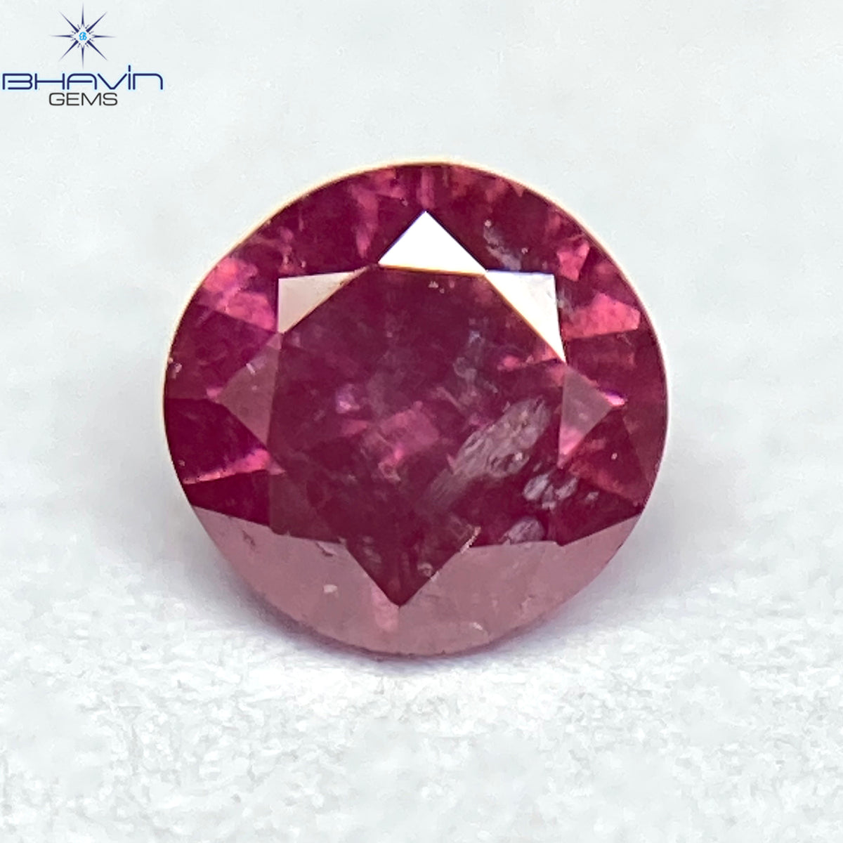 0.06 CT Natural Round Diamond Enhanced Pink Color Clarity I3 (2.36 MM)