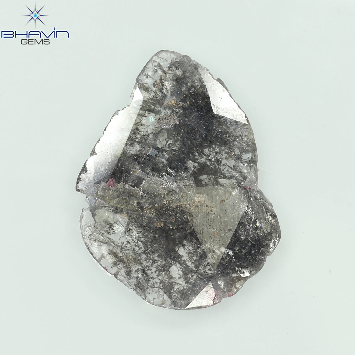 4.54 CT Natural Slice Diamond Salt And Pepper Color Clarity I3 (21.76 MM)