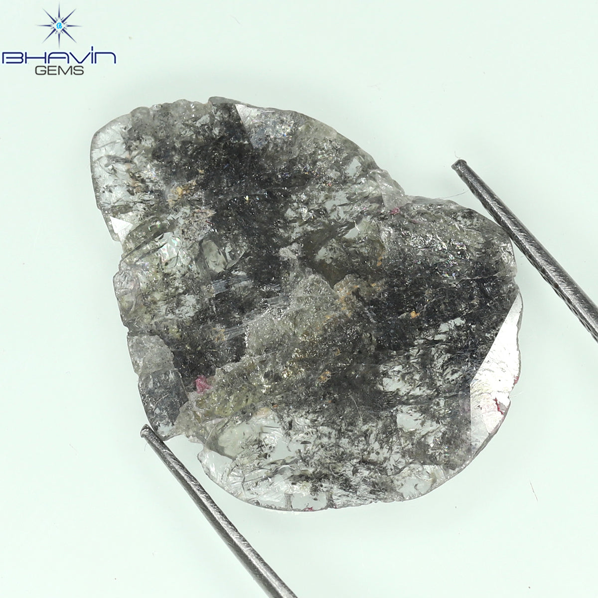 4.54 CT Natural Slice Diamond Salt And Pepper Color Clarity I3 (21.76 MM)