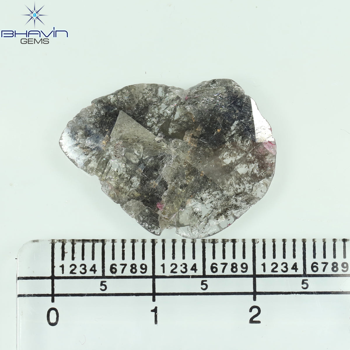 4.54 CT Natural Slice Diamond Salt And Pepper Color Clarity I3 (21.76 MM)
