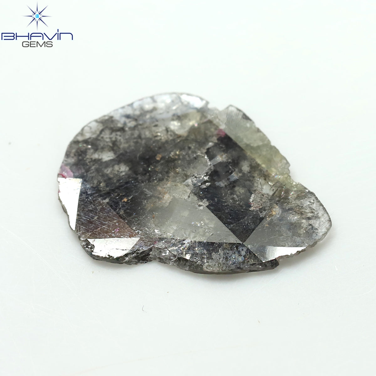 4.54 CT Natural Slice Diamond Salt And Pepper Color Clarity I3 (21.76 MM)