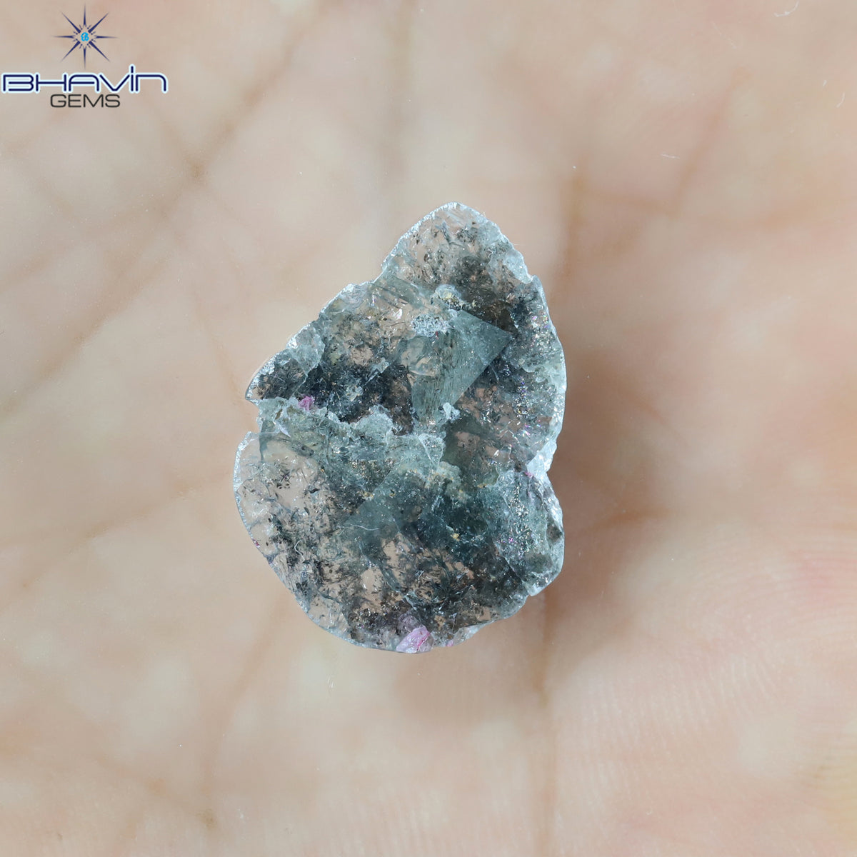 4.54 CT Natural Slice Diamond Salt And Pepper Color Clarity I3 (21.76 MM)