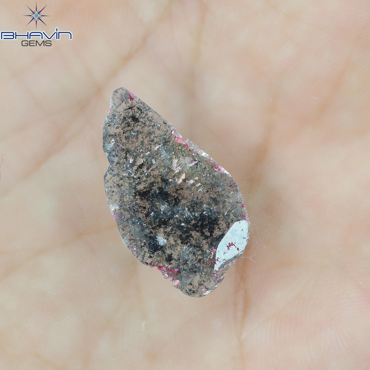 2.70 CT Natural Slice Diamond Salt And Pepper Color Clarity I3 (23.62 MM)
