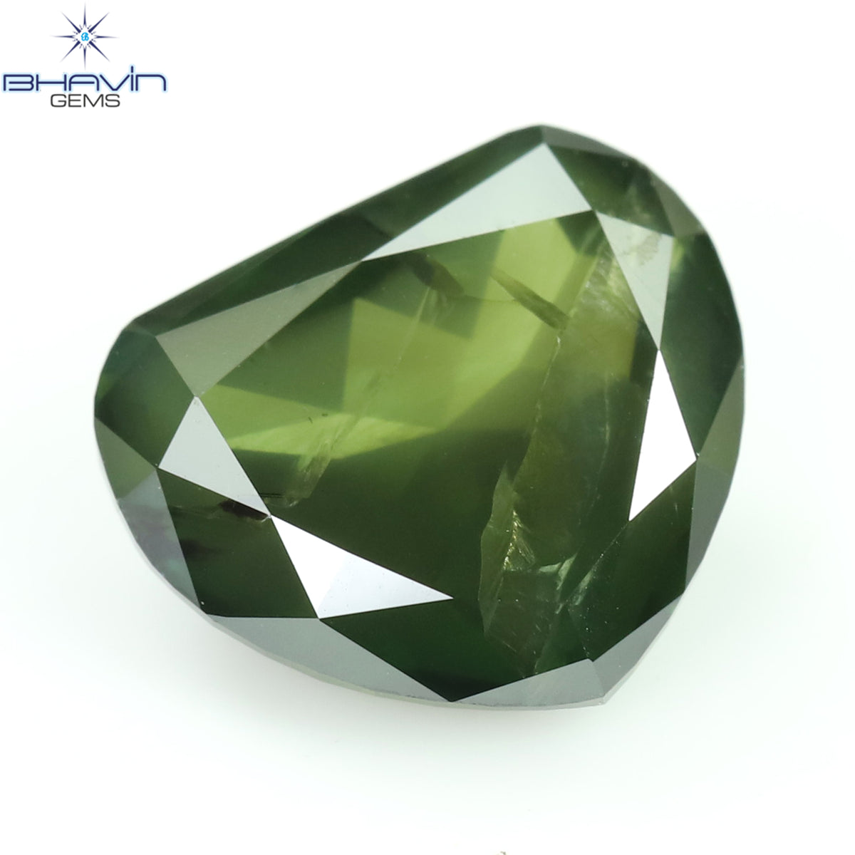 1.99 CT、ハート ダイヤモンド、グリーン カラー、クラリティ I1
