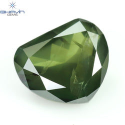 1.99 CT, Heart Diamond, Green Color, Clarity I1