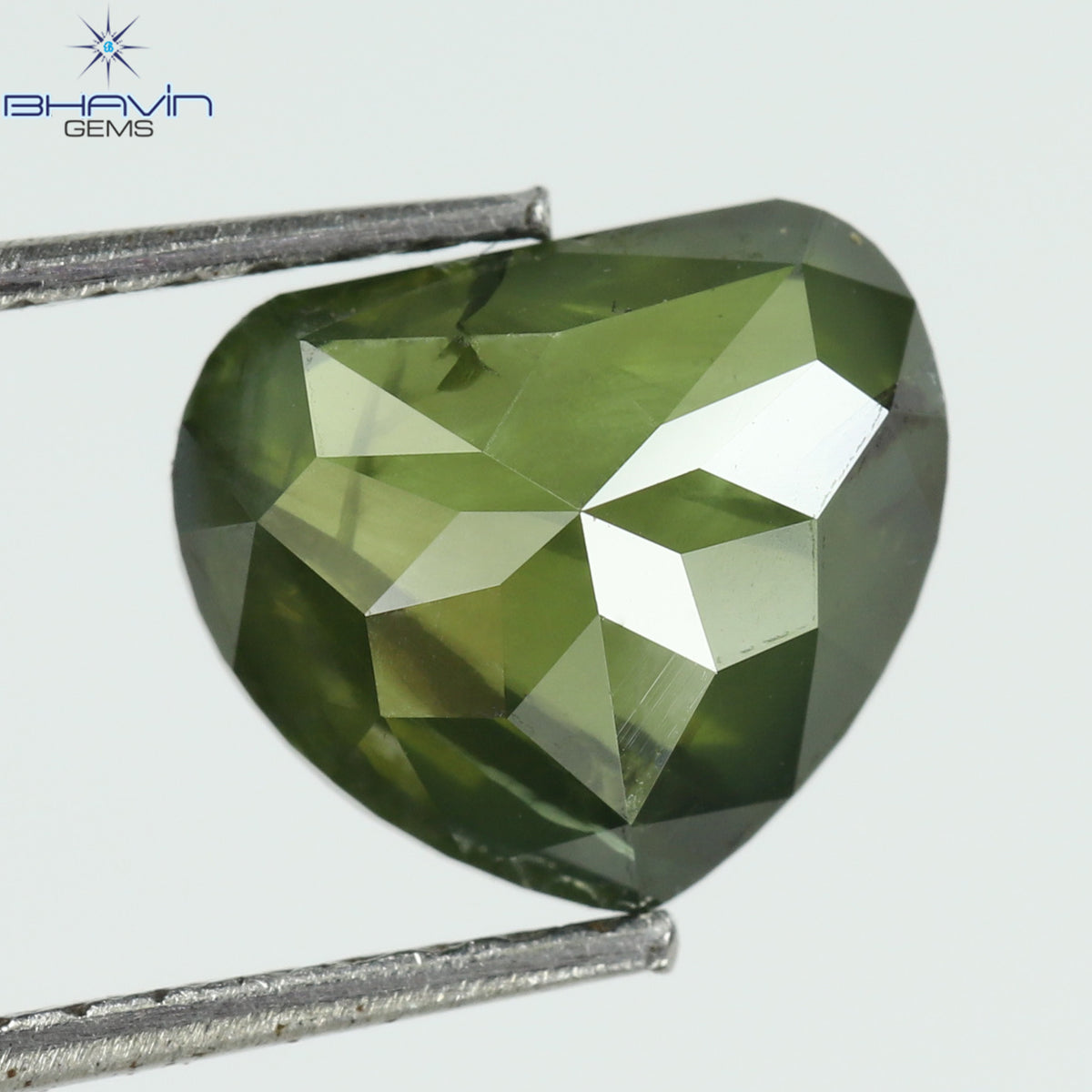 1.99 CT、ハート ダイヤモンド、グリーン カラー、クラリティ I1