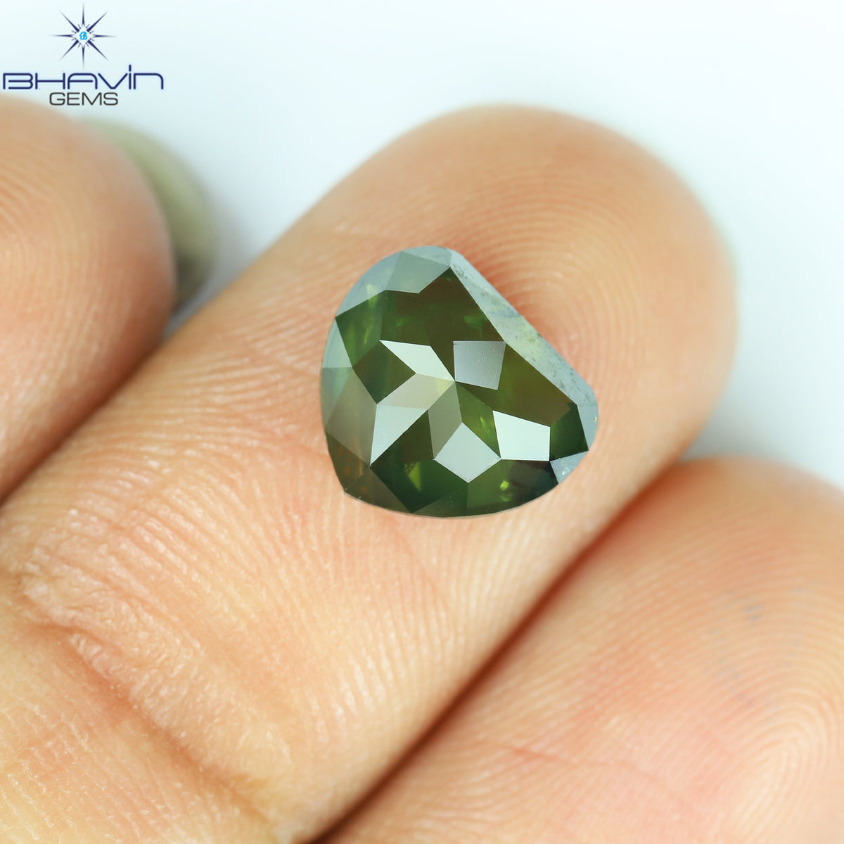1.99 CT、ハート ダイヤモンド、グリーン カラー、クラリティ I1