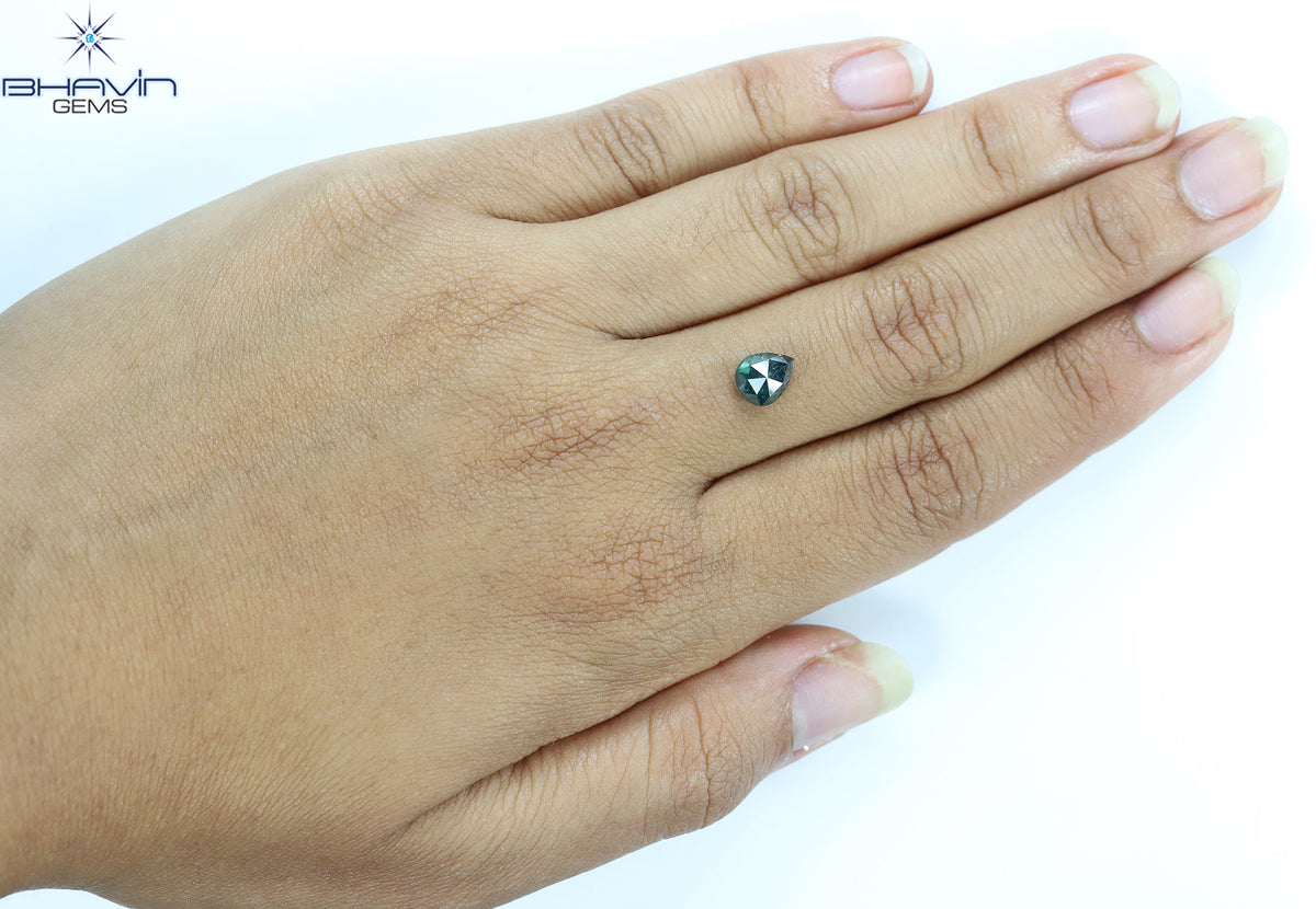 1.21 CT Pear Natural Diamond Enhanced Blue Color Clarity I3 (7.15 MM)