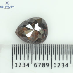 1.84 CT Pear Shape Natural Diamond  Brown Color  I3 Clarity (8.41 MM)