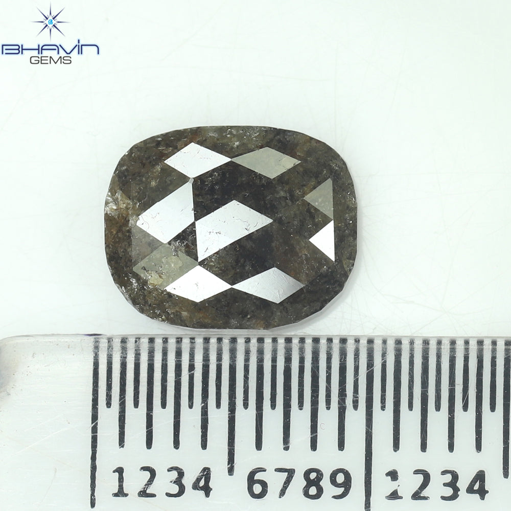 2.80 CT クッション シェイプ ナチュラル ダイヤモンド ブラウン カラー I3 クラリティ (9.27 MM)