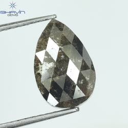 2.21 CT Pear Shape Natural Diamond  Brown Color  I3 Clarity (11.03 MM)