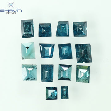 1.19 CT (14 Pcs) Baguette Natural Diamond Enhanced Blue Color Clarity I3 (3.31 MM)