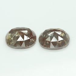 9.44  CT/2 PCS  Oval Shape Natural Diamond Brown Color I3 Clarity (11.74 MM)