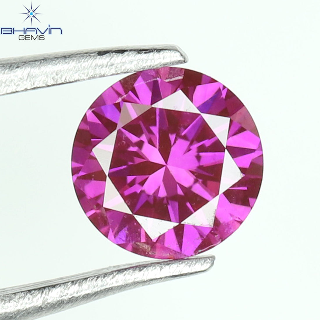 0.13 CT、ラウンド ダイヤモンド、ピンク色、VVS1 クラリティ