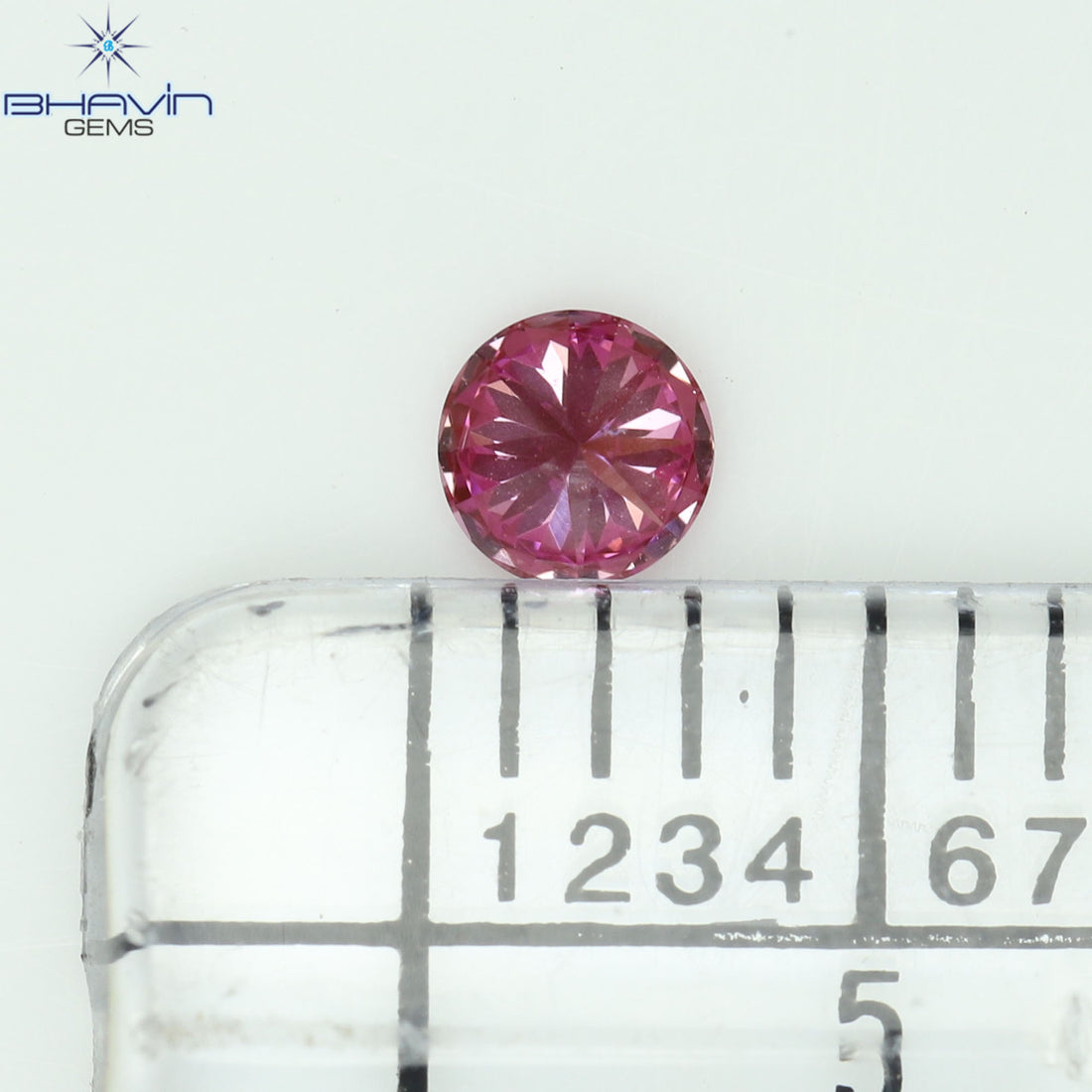 0.10 CT Round Natural Diamond Enhanced Pink Color Clarity VVS1 (3.04 MM)