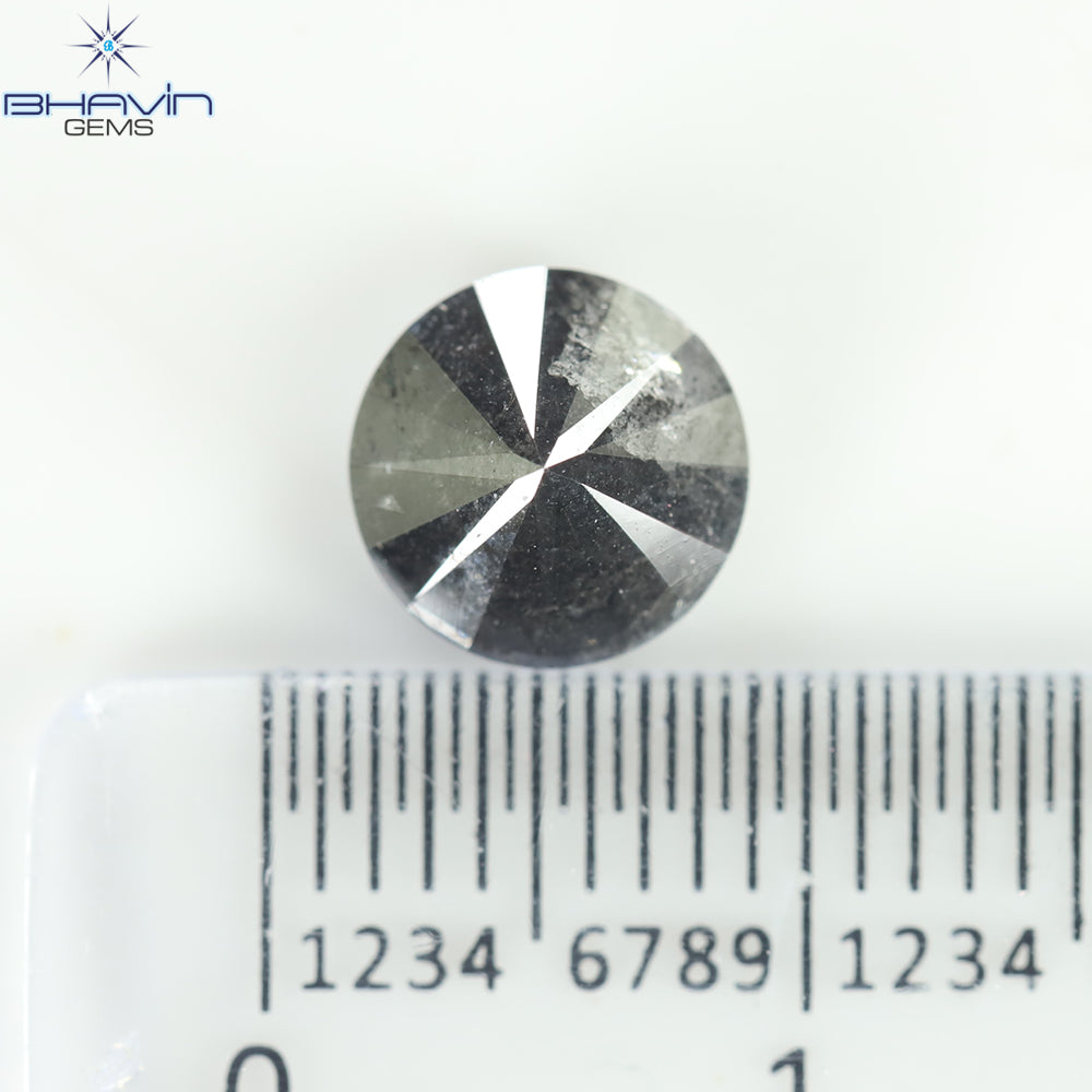 1.70 CT、ラウンド シェイプ ナチュラル ルース ダイヤモンド ブラック、クラリティ I3(7.40 MM)
