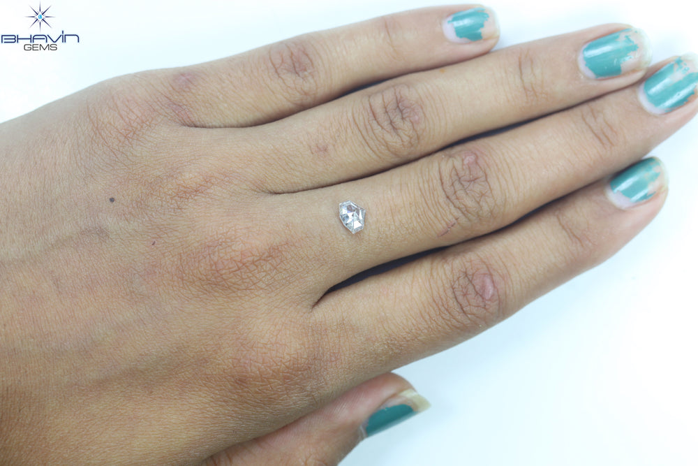 0.70 CT, Geometric Shape Natural Diamond Light Pink (White) Color, Clarity I2(6.50 MM)