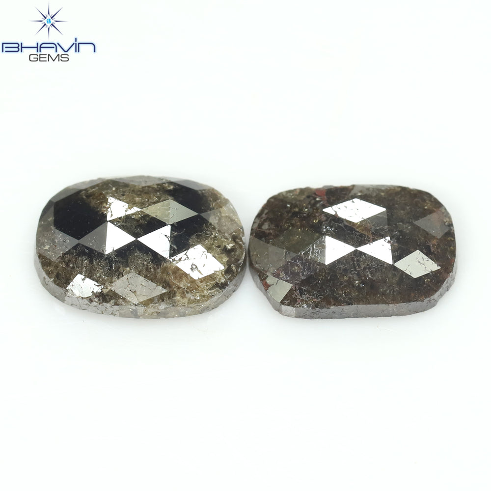 2.89 CT (2 Pcs) Oval Shape Natural Diamond  Brown Color  I3 Clarity (9.33 MM)