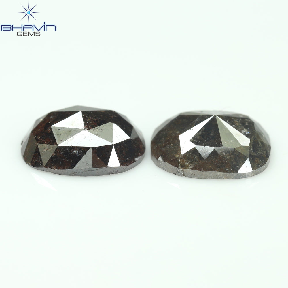 3.90 CT (2 Pcs) Cushion Shape Natural Diamond Brown Color  I3 Clarity (9.08 MM)