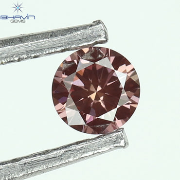 0.05 CT, Round Diamond, Pink Color,  VVS1 Clarity