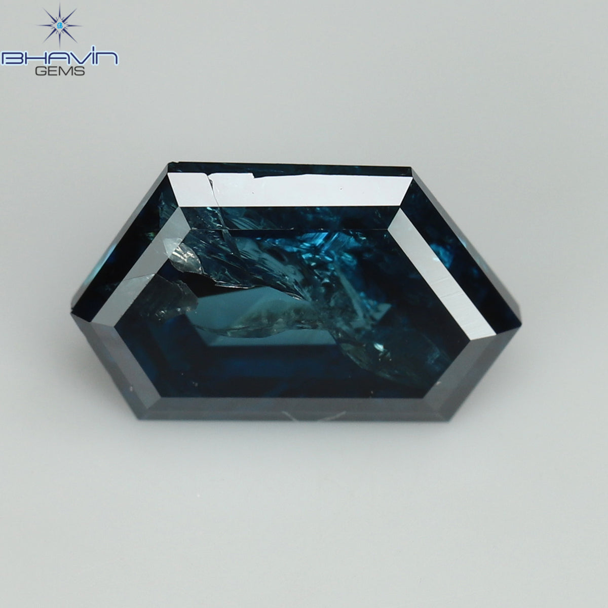 1.03 CT、ジオメトリック ダイヤモンド、ブルー ダイヤモンド、クラリティ I3