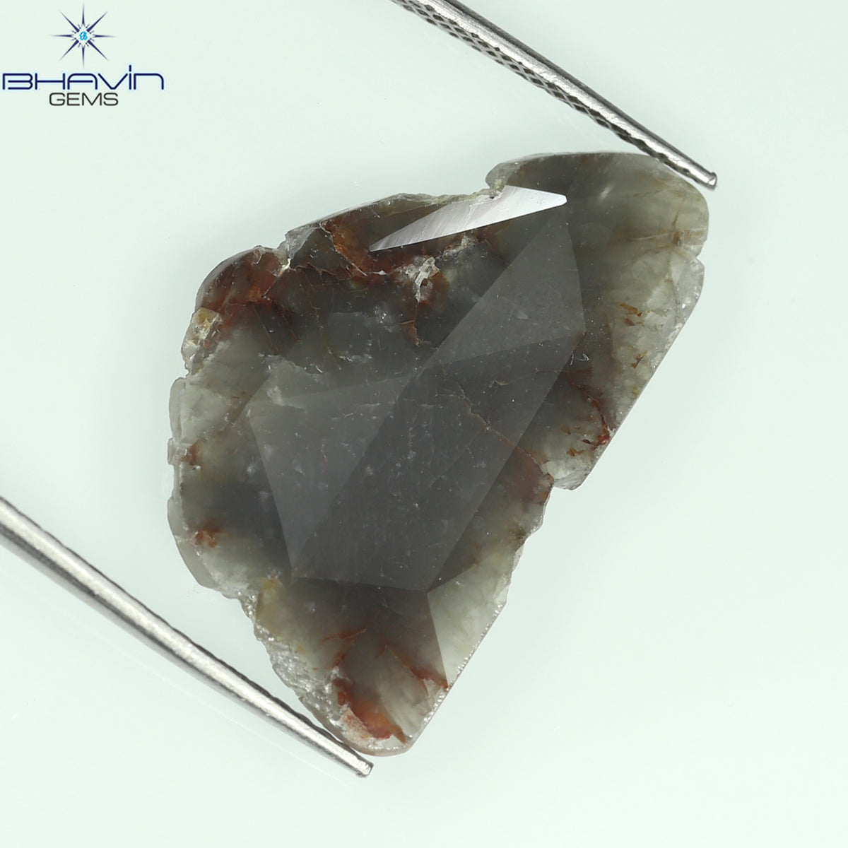 4.61 CT Natural Slice Diamond Brown Gray Color Clarity I3 (22.50 MM)