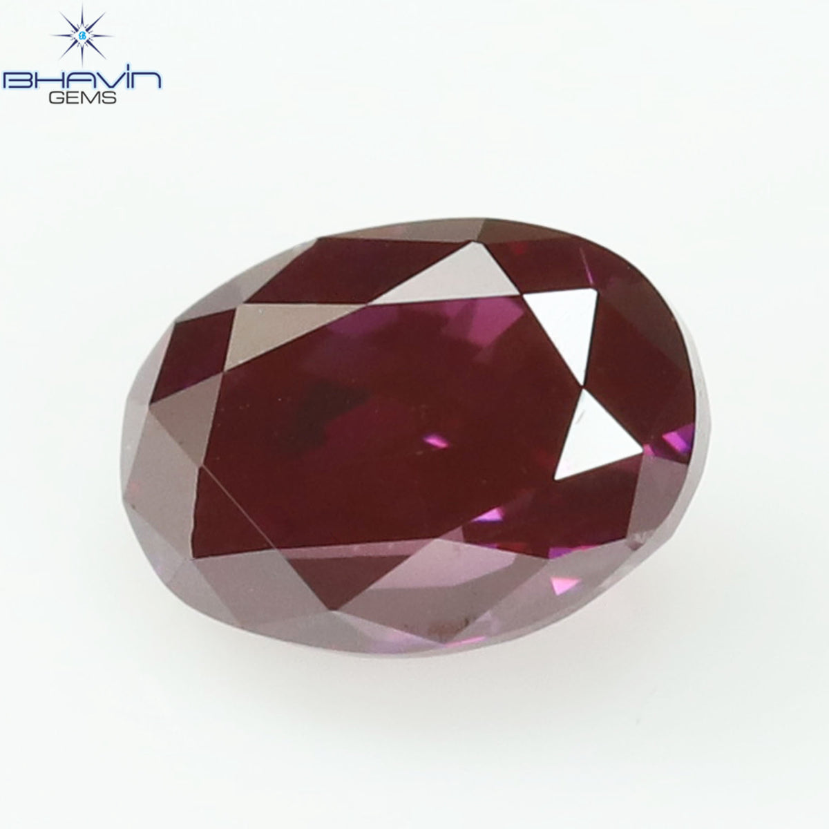 0.14 CT Oval Natural Diamond Enhanced Vivid Pink Color Clarity VS1 (3.42 MM)