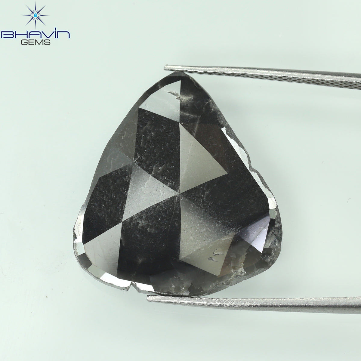 8.58 CT Natural Pear Slice Diamond Gray Color Clarity I3 (22.00 MM)