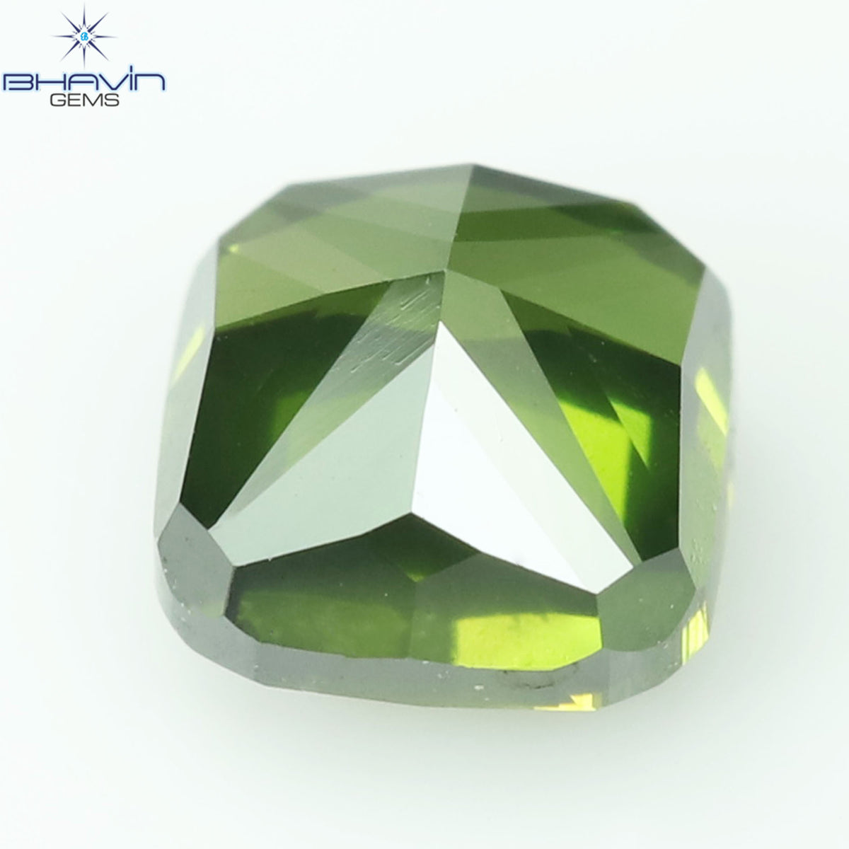 0.37 CT Cushion Natural Diamond Enhanced Green Color Clarity VS2 (3.73 MM)