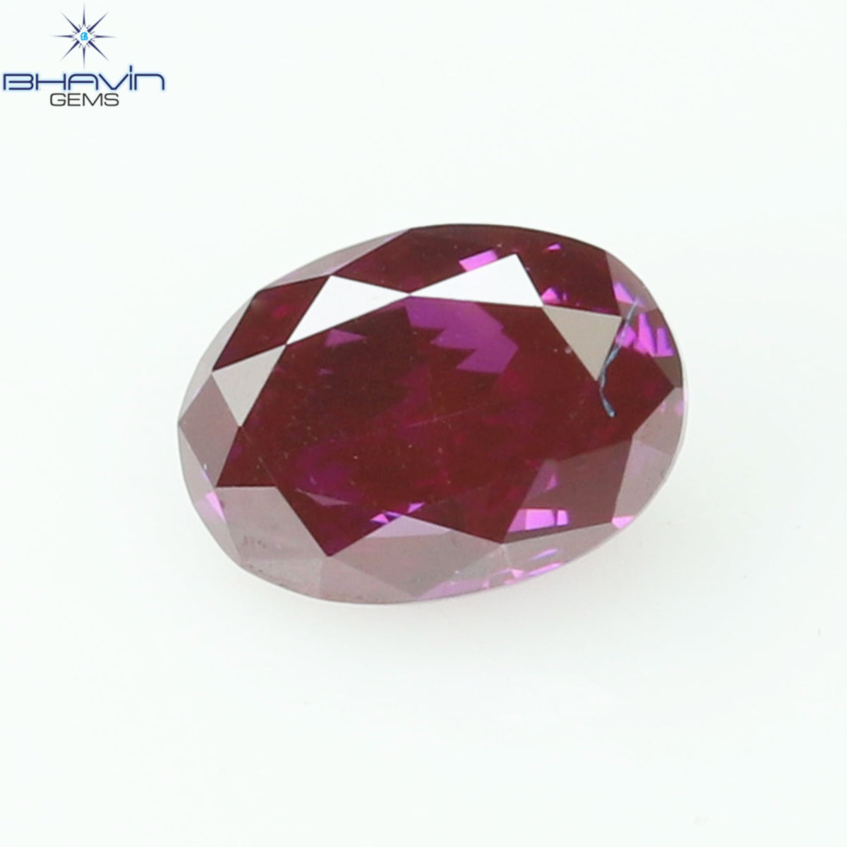 0.09 CT Oval Natural Diamond Enhanced Vivid Pink Color Clarity VS1 (3.04 MM)