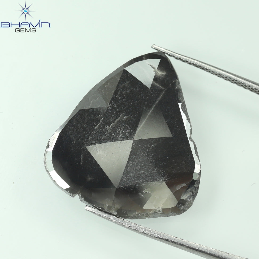 8.58 CT Natural Pear Slice Diamond Gray Color Clarity I3 (22.00 MM)