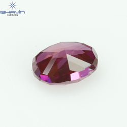 0.09 CT、オーバル ダイヤモンド、鮮やかなピンク色、VS1 クラリティ