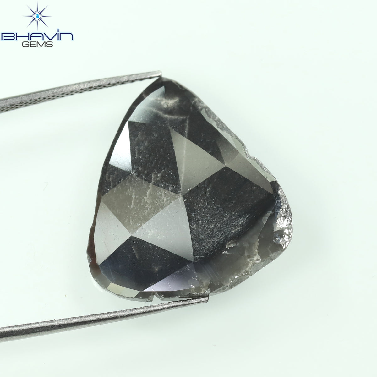 8.58 CT Natural Pear Slice Diamond Gray Color Clarity I3 (22.00 MM)