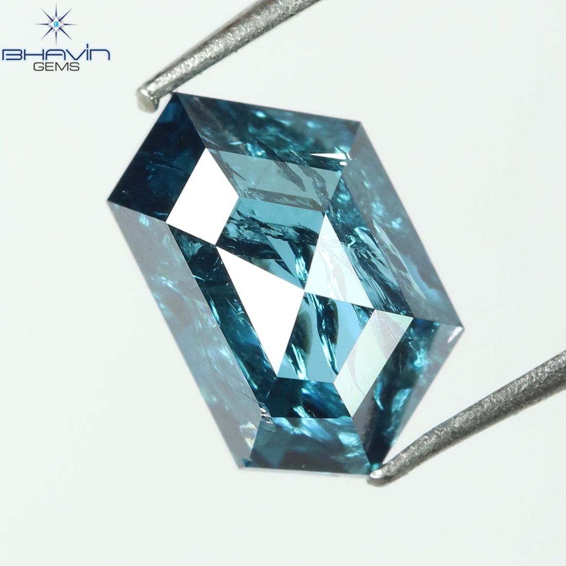 1.03 CT、ジオメトリック ダイヤモンド、ブルー ダイヤモンド、クラリティ I3
